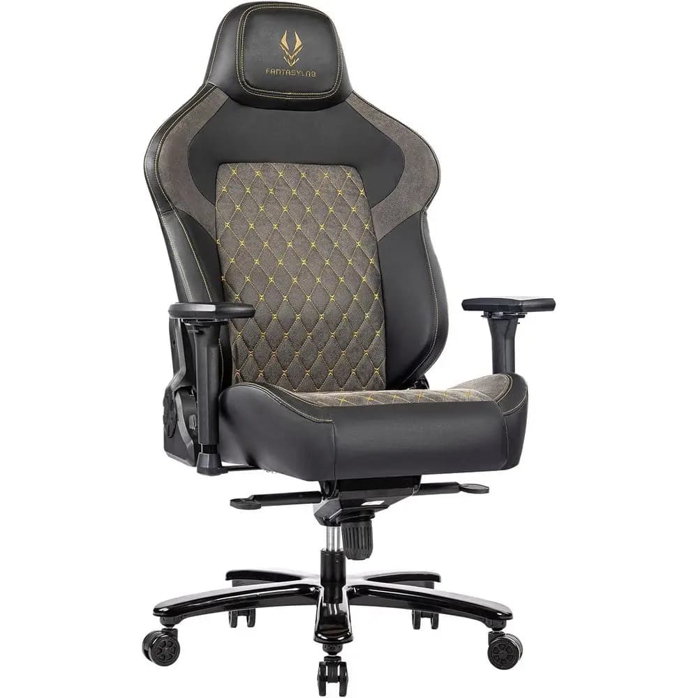 Sedia da Gaming Grande e Robusta 440LBS con Base in Metallo, Supporto Lombare in Memory Foam, Braccioli Regolabili 4D, Sedia da Computer per Persone Robuste