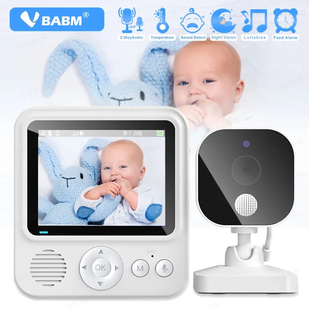 VBABM ABM900 Baby Monitor Telecamera di sorveglianza wireless Sicurezza Audio bidirezionale Visione notturna con display della temperatura Cam