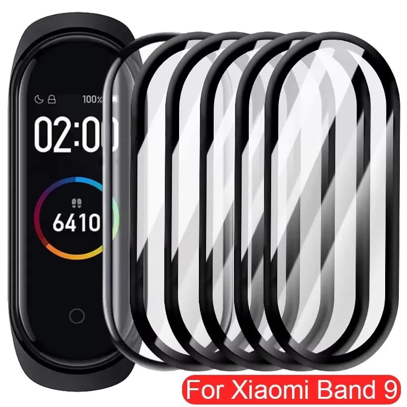 9D Protective Film for Xiaomi Mi Band 9 Protected Screen on Mi Band 8 Miband 7 6 5 4 Mi Band9 Non-glass Films