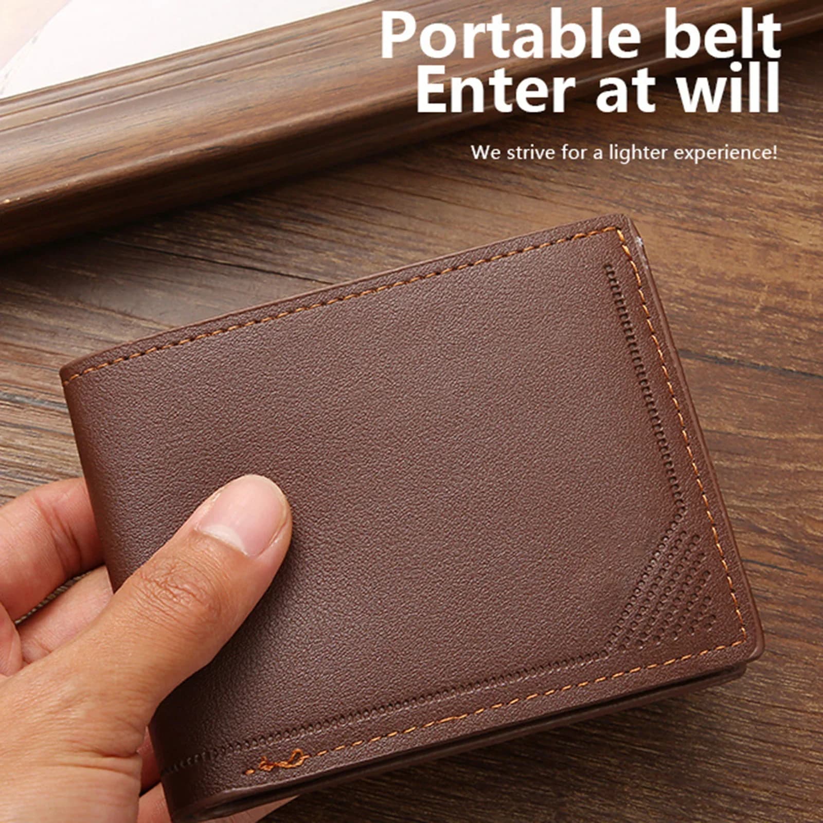 Men's Short Style Horizontal Slim Wallet, PU Leather Slim Card Holder With Multiple Slots, Business Money Holder For Men Gift idea
