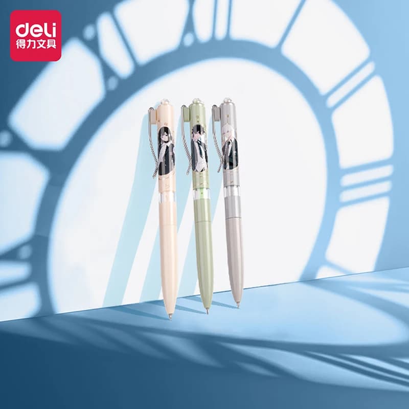 Deli 3 pezzi 0.5mm inchiostro nero penna Gel ad asciugatura rapida forniture per studenti scolastici forniture per ufficio penna firma cancelleria per penna per ufficio