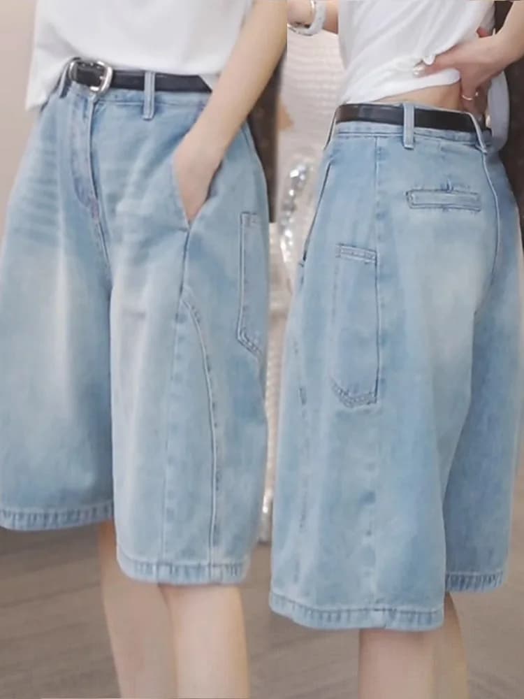 Casual Floral Print Five-Quarter Length Jeans Women's Summer Fashion Age-Defying Workwear Straight Leg High Waist Bootcut Pants