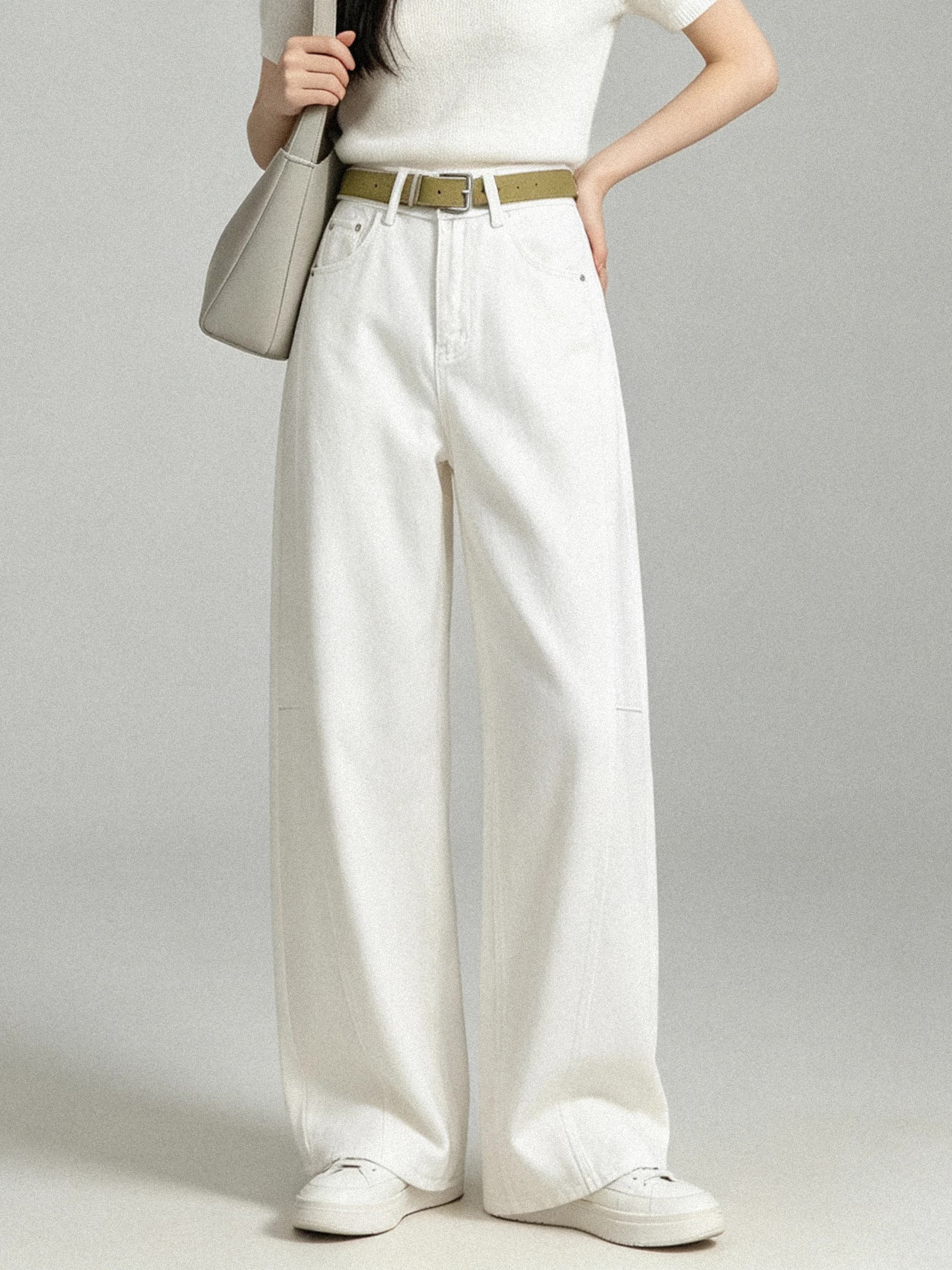 Early Autumn High Waist Loose Fit Knife Jeans Korean Style Loose Wide Leg Pants Versatile Slimming Jeans for Women