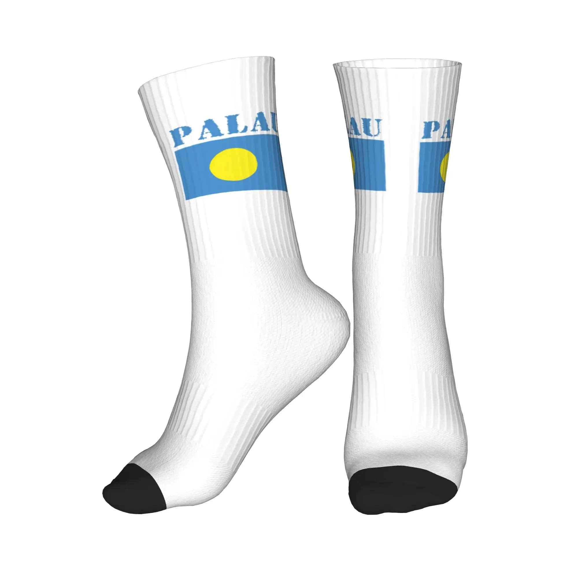Socks with flag of Palau, sports socks for men and women, hot, with 3D printing, for football