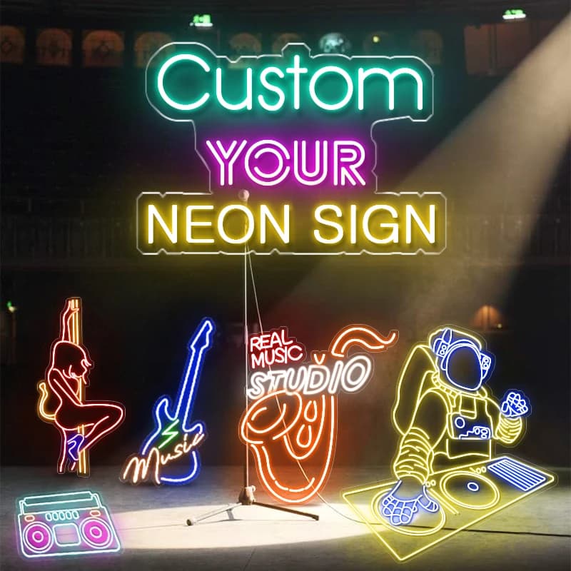 Insegna al neon personalizzata fai-da-te Luci da lettera a LED private DJ Music Party Nome personalizzato Design Logo aziendale Dropshipping