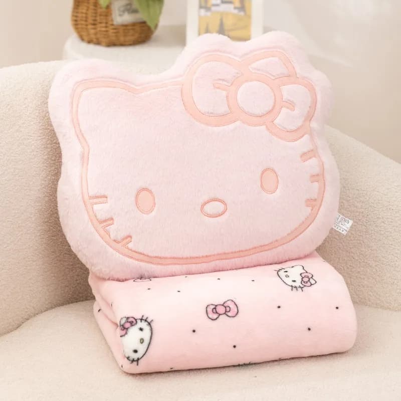Japanese Sanrio Cartoon Pillow Blanket Plush Doll Nap Blanket Sofa Throw Thick Warm Portable Travel Car Blanket Kawaii New Hot