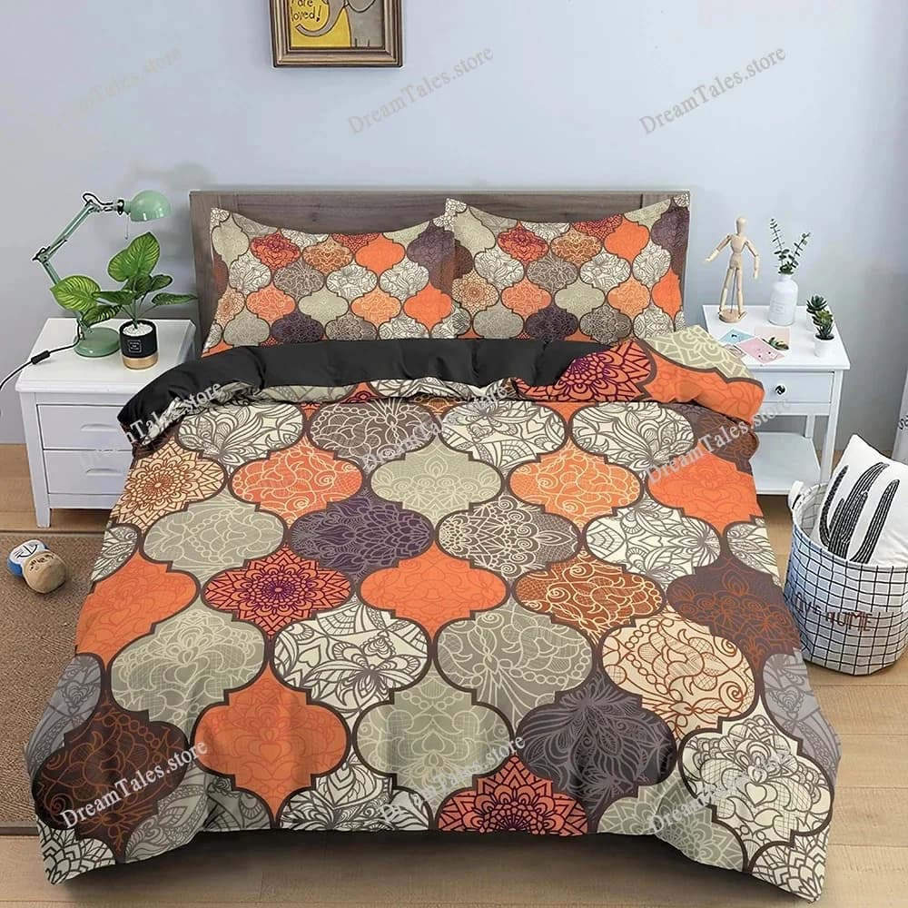 Mandala Duvet Cover Set Bohemian Bedding Set Soft Comforter Cover Pillow Shams Quilt Cover Bedroom King Queen Sizes Luxury Gift7