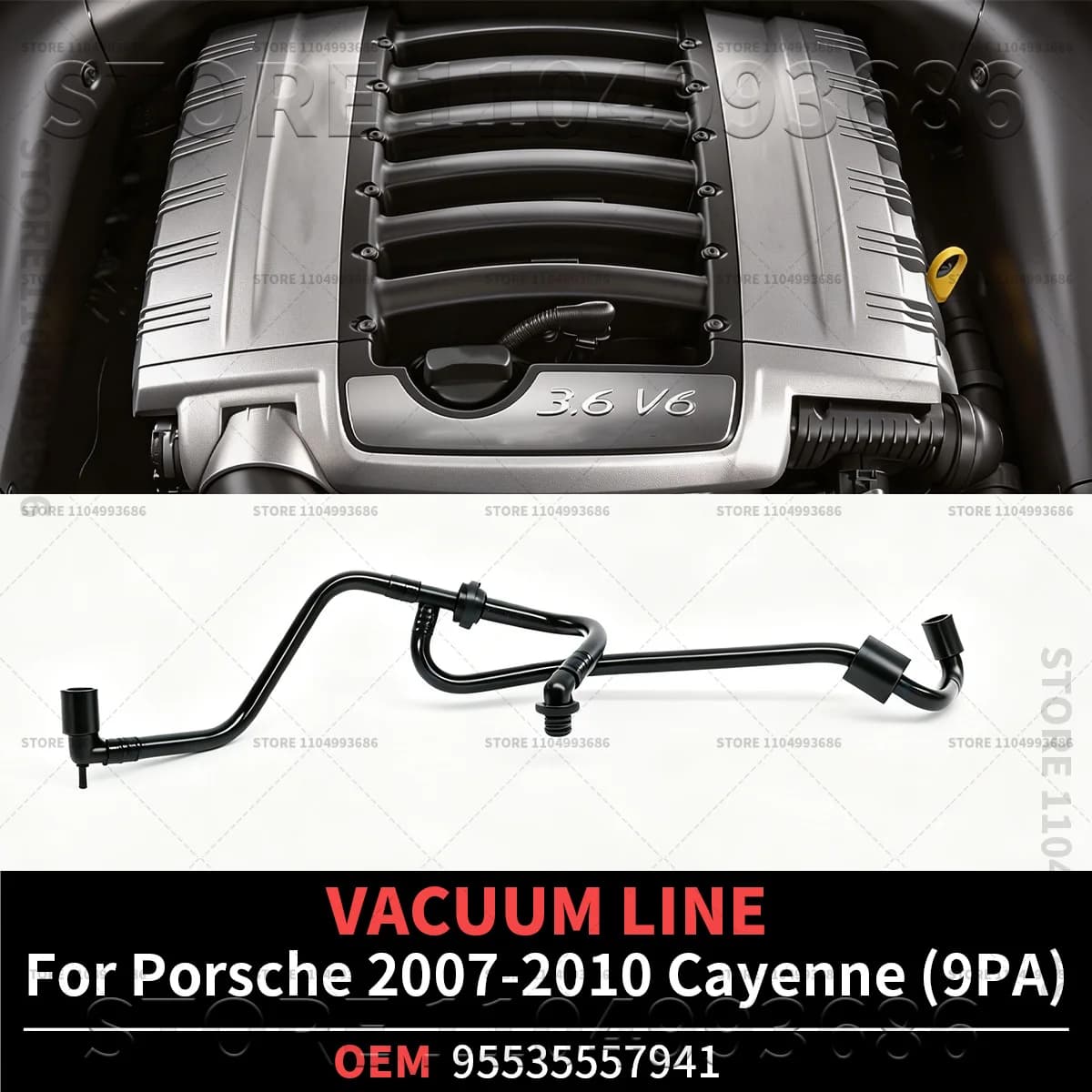 For Porsche 2007 2008 2010 Cayenne (9PA 957) Car Accessories Vacuum Hose OEM 95535557941 95535557940