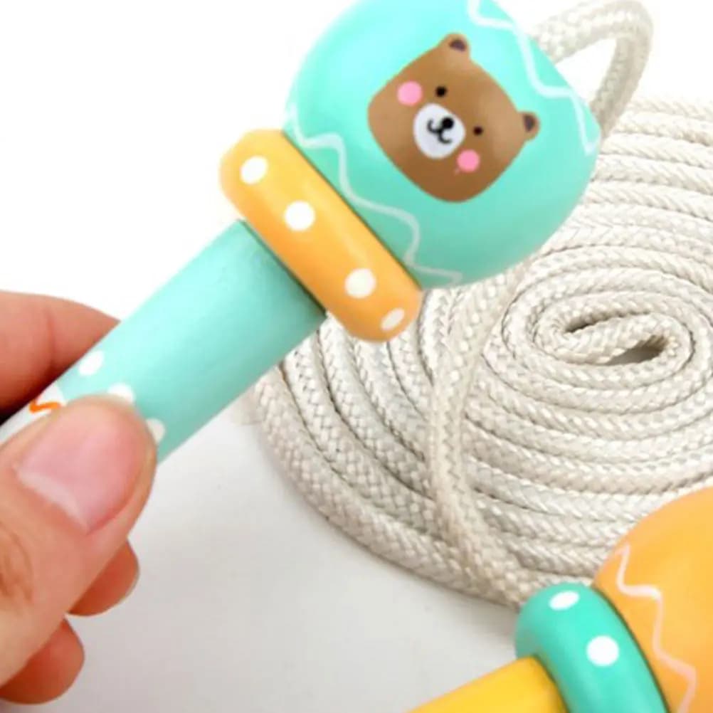 Ergonomic Wooden Jump Rope for Kids and Adults Premium Material Indoor Outdoor Skipping Rope for Students Home School Training