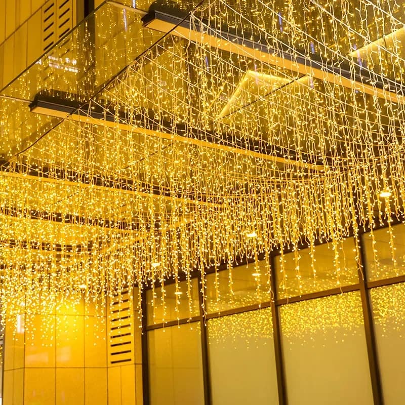 5m-40m LED Ghiacciolo Tenda Luci Della Stringa Ghirlanda Di Natale Caduta 0.3m-0.5m Giardino Esterno Strada Cortile Matrimonio illuminazione decorativa