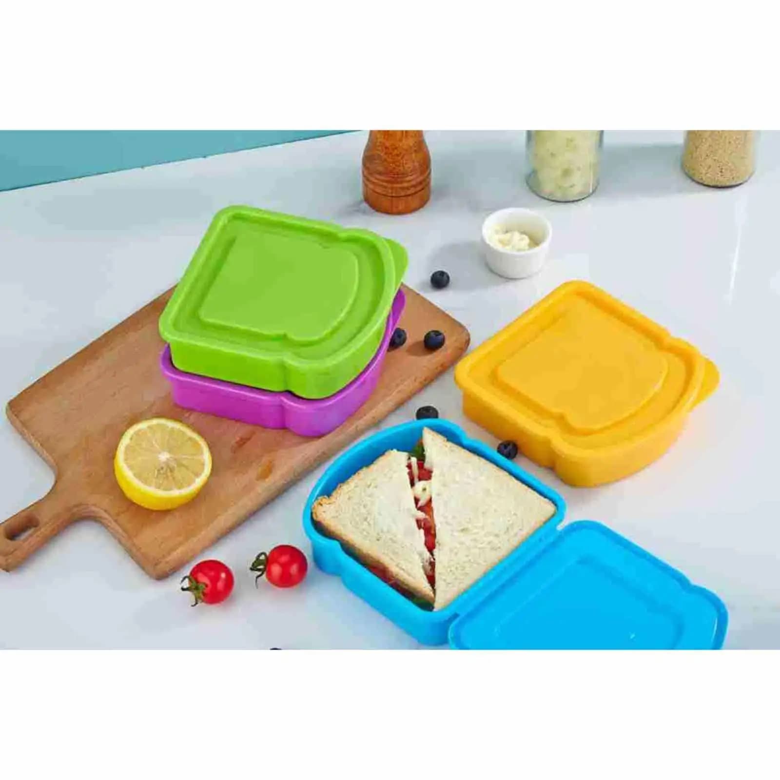 Contenitore per Alimenti in Plastica con Coperchio per Conservazione e Trasporto di Snack e Frutta per Ufficio e Viaggi