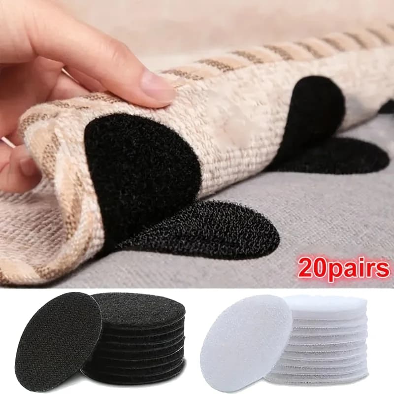20 Pair Double Sided Adhesive Pad Carpet Rug Fixing Tape Tablecloth Sofa Bed Sheet Non Slip Anti Skid Sticky Pad for Home Office