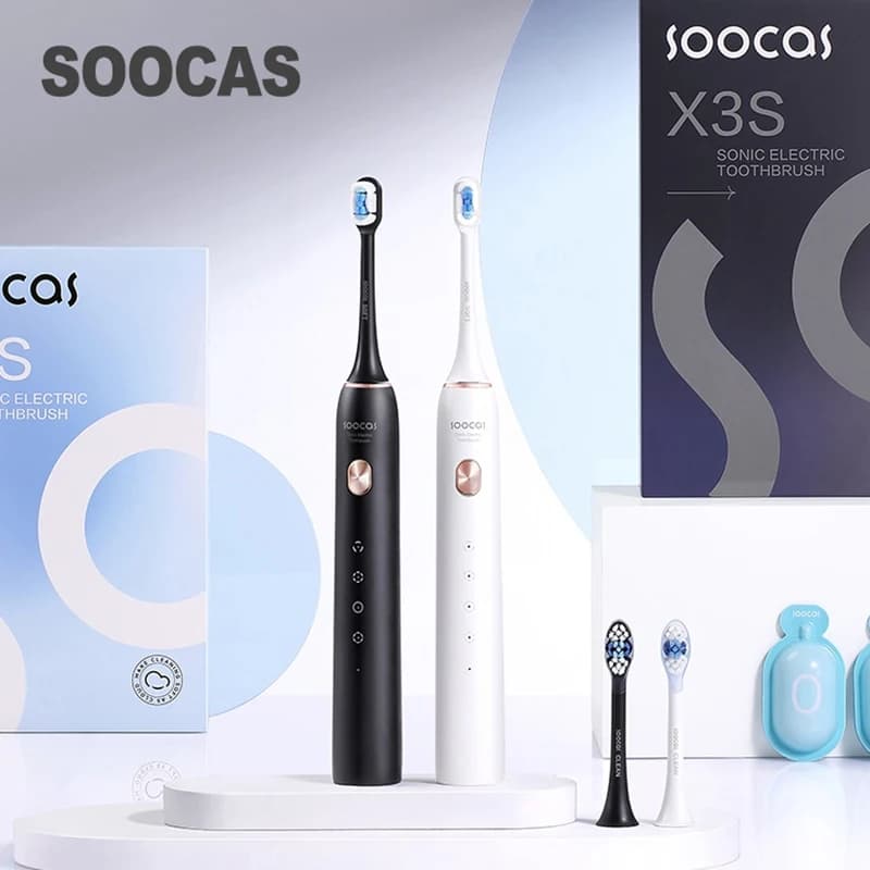 SOOCAS X3S IPX8 Sonic Electric Toothbrush Waterproof 180 days battery life Ultrasonic brush Nozzles with ultra soft bristles