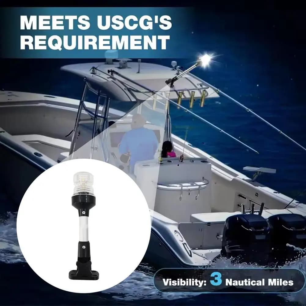 Luce Circolare LED a 360 Gradi 9/12 Pollici Luce di Ancoraggio Impermeabile per Navigazione Marina per Imbarcazioni