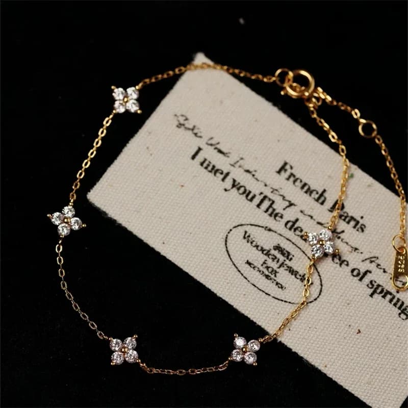 Nuovo Bracciale in Acciaio Inossidabile con Fiore di Cristallo 2026, Gioiello Coreano alla Moda per Donne