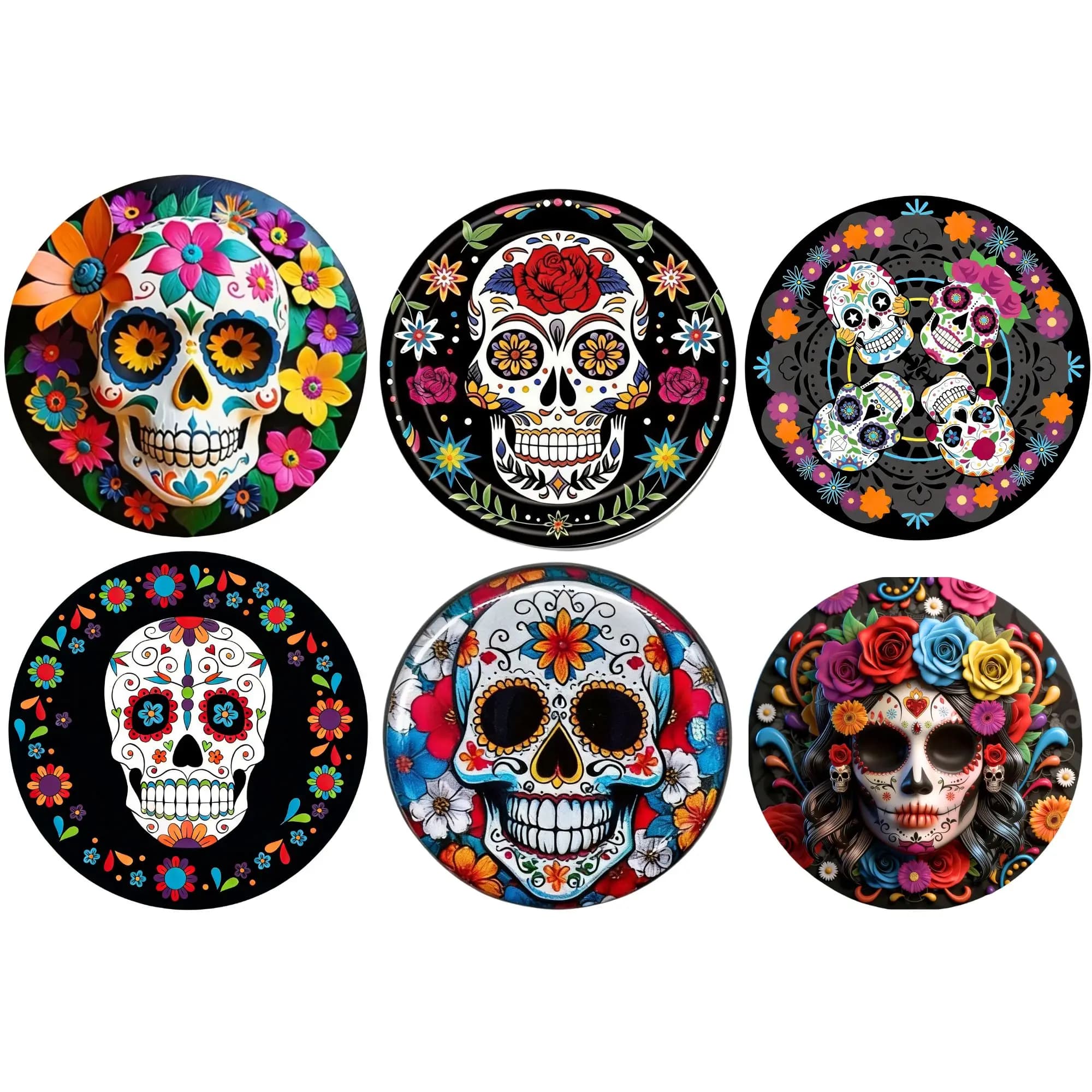 6 pcs Funny Skull Design Golf Ball Marker Sets, 6 Different Patterns Styles, Golf Accessories for Men Golfers Dad