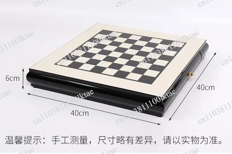 High-end Wooden Chess Board Practice Set Creative Zinc Alloy Paint Pieces Living Room Game Craft Gifts