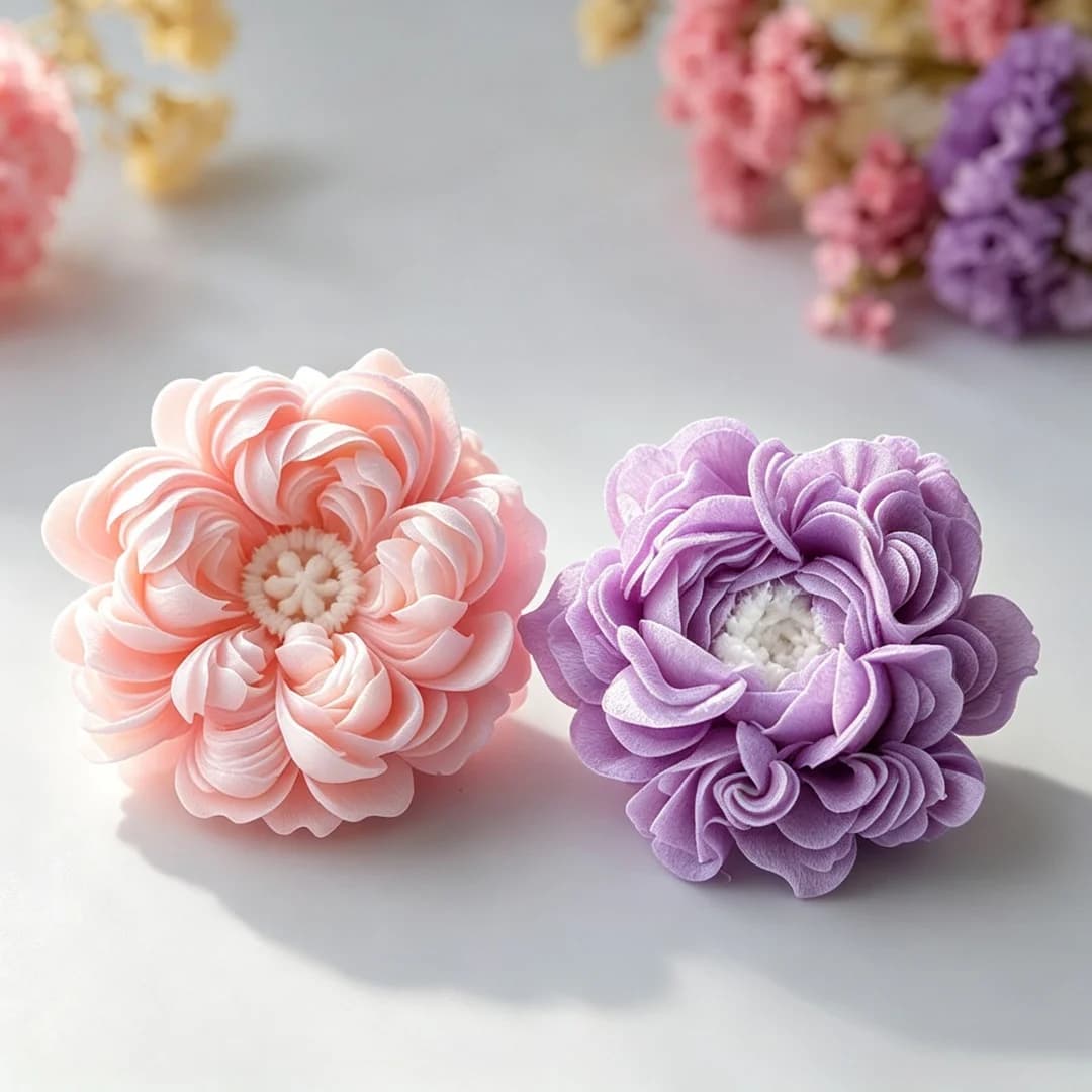 3D Peony Ranunculus Flower Silicone Mold DIY Aroma Candle Gypsum Mould Epoxy Resin Casting Pendant Decoration Mould