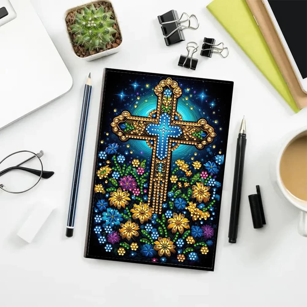 50-Page A5 Size 50 Pages Crystal Notepad Sketchbook Diamond Painting Notebook Set for DIY Gifts and Festive Occasions