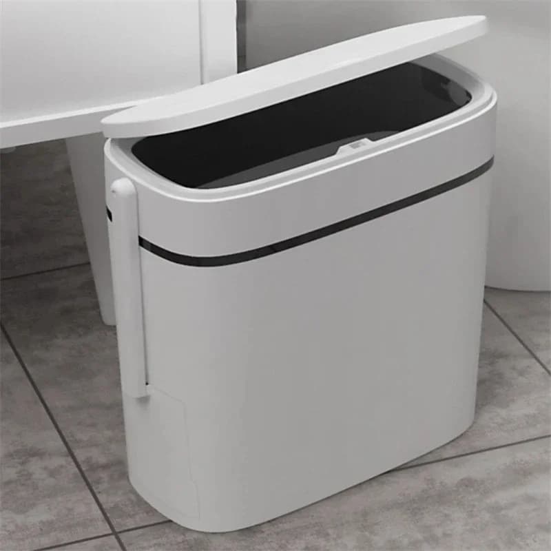 Bidone della spazzatura Bidone della spazzatura Bidone della spazzatura con un clic Smart Flip Bidone della spazzatura per il bagno domestico Con scopino per WC Raccordo per il bagno
