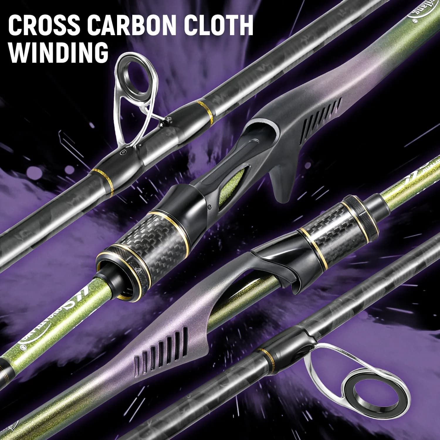 Canna da Pesca Sougayilang UL 1,8m 2 Sezioni con Punta in Carbonio Solido e Manico Integrato per Spinning e Casting, Attrezzatura da Pesca in Acqua Dolce