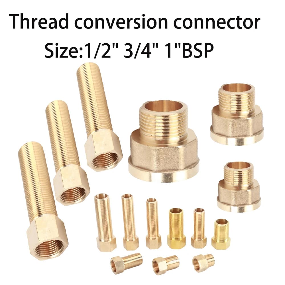 1/3/5/10 Pezzi Raccordo Filettato Maschio-Femmina in Ottone 1/2" 3/4" 1"BSP per Gas, Acqua Calda, Riscaldamento, Accessori di Prolunga Rinforzati
