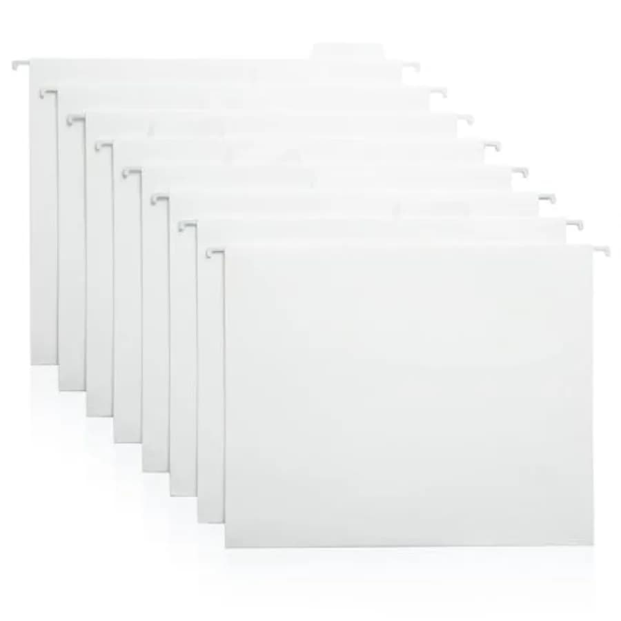 Hanging File Folders 8 Pack, Letter Size File Organization Folders for Home, Office, School and Filing Cabinets