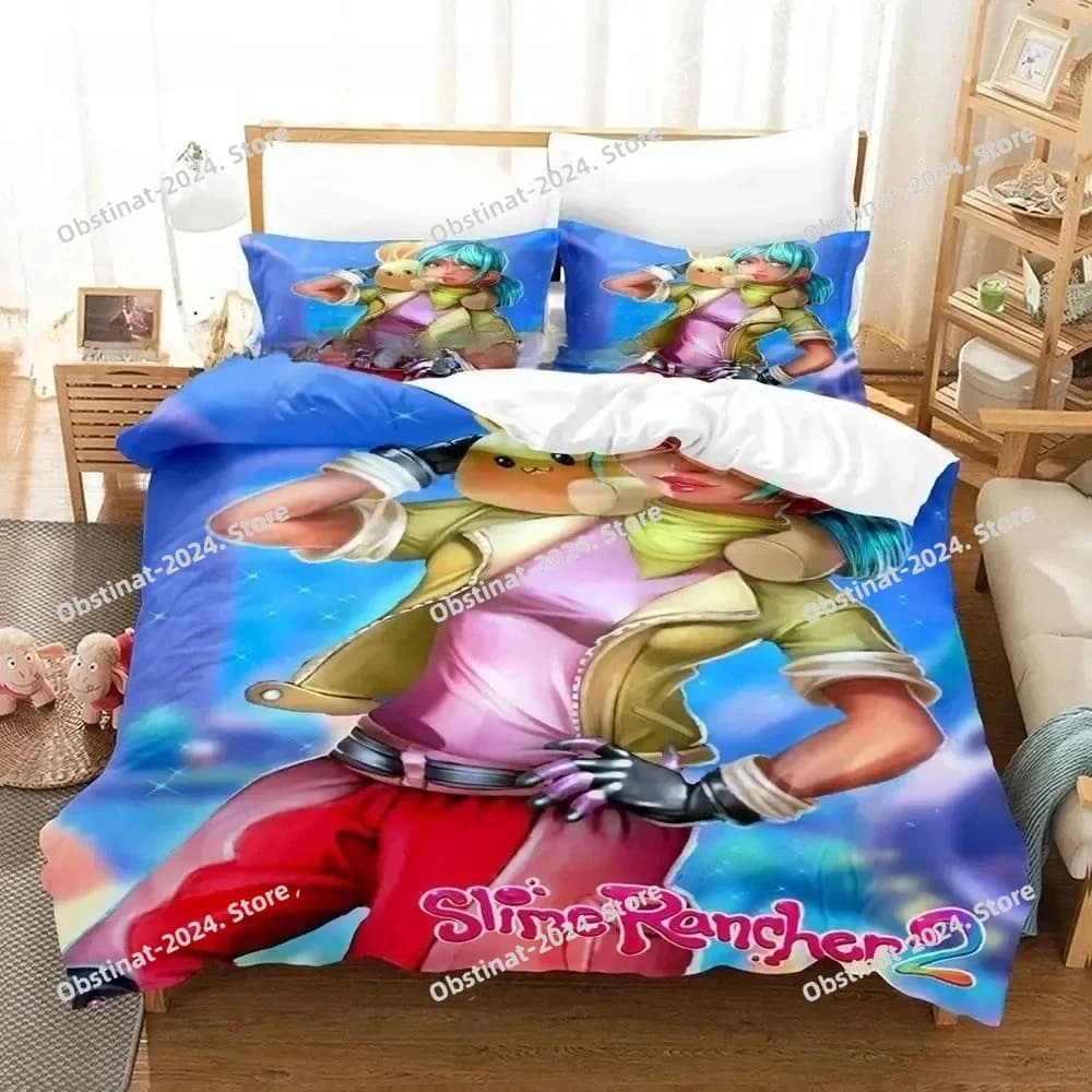 Gioco Anime 3D Slime Rancher 2 Set biancheria da letto Copripiumino stampato Federa Singolo Doppio Stile Queen King Size Set