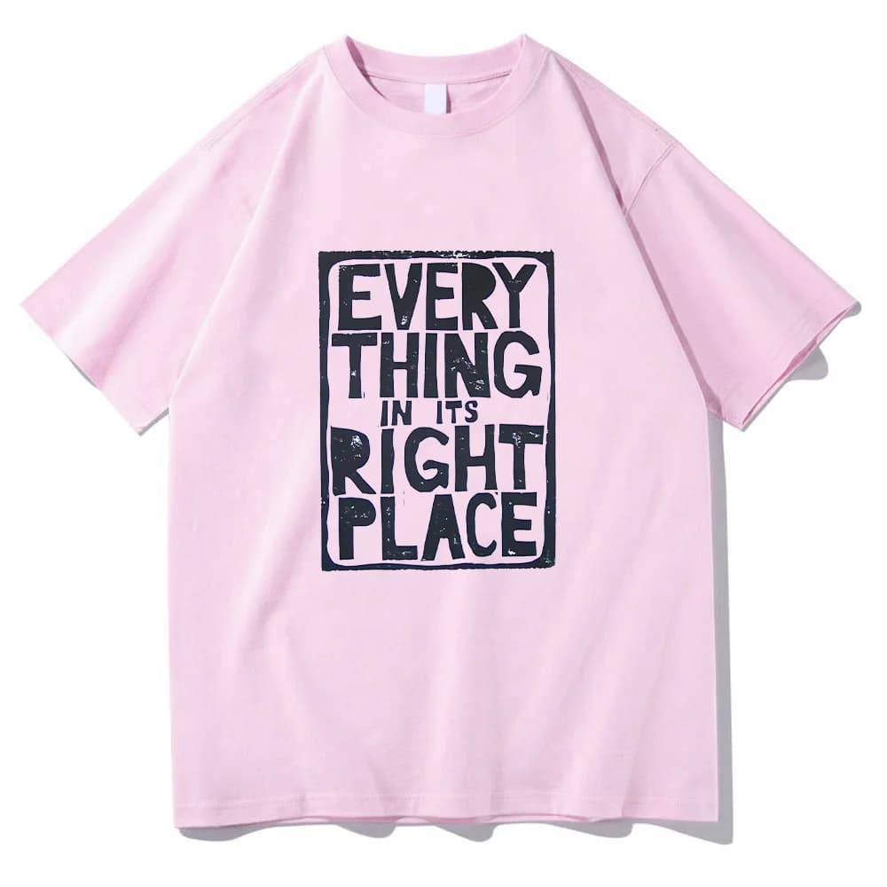 Radiohead Everything in Its Right Place Graphic T Shirts Radiohead Rock Band Cotton T-shirts Women Classic Tees Unisex Y2K Tops