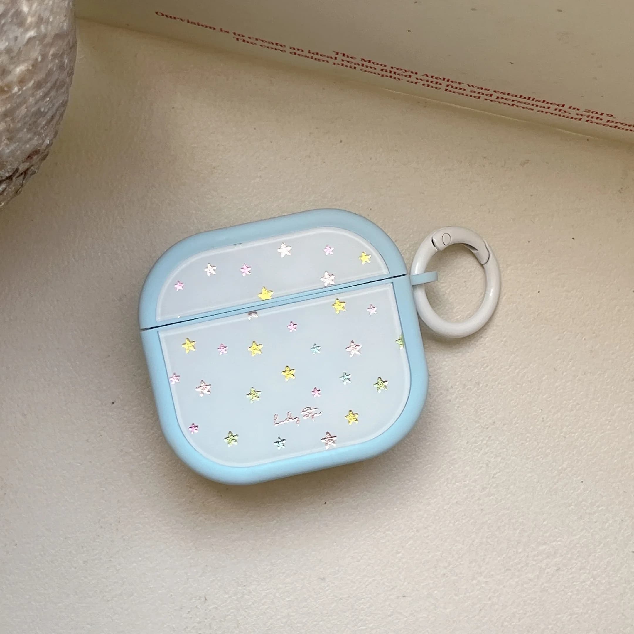 Simple Exquisite Gilding colorful Star Pattern Blue Magnetic Flip-Top Earphone Case Cover Case For AirPods 1 2 3 4 Pro Pro2 Pro3