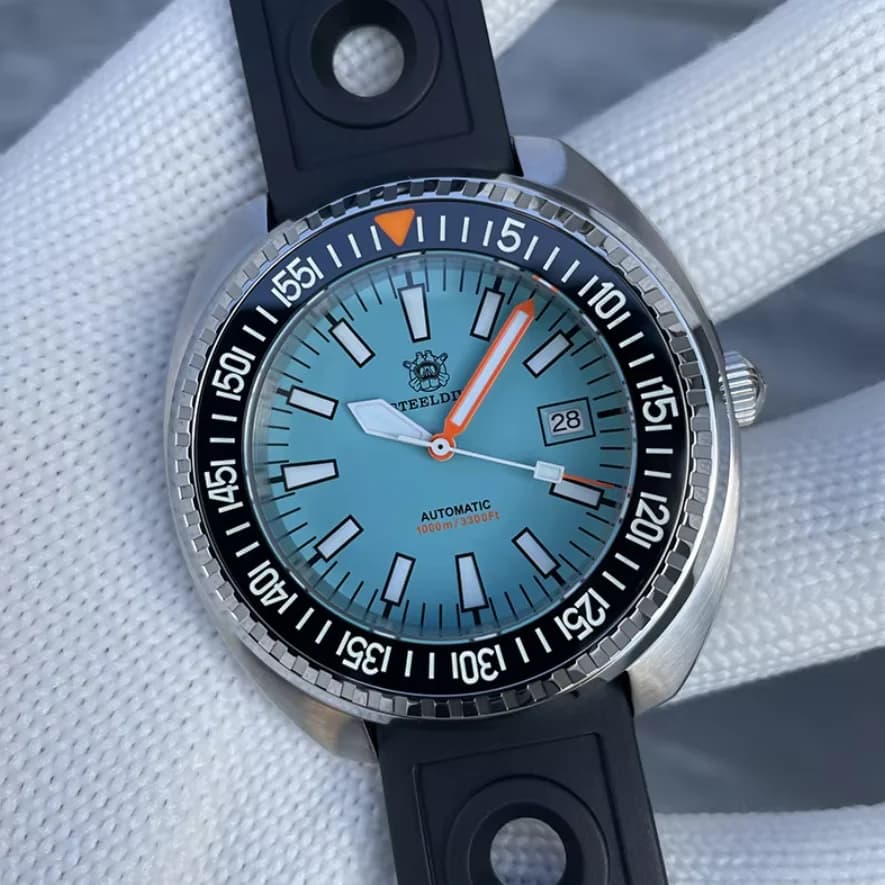 STEELDIVE Men Automatic Watch 49mm Mechanical Wristwatch Diver 100ATM Waterproof BGW-9 Luminous Ceramic Bezel Sapphire NH35
