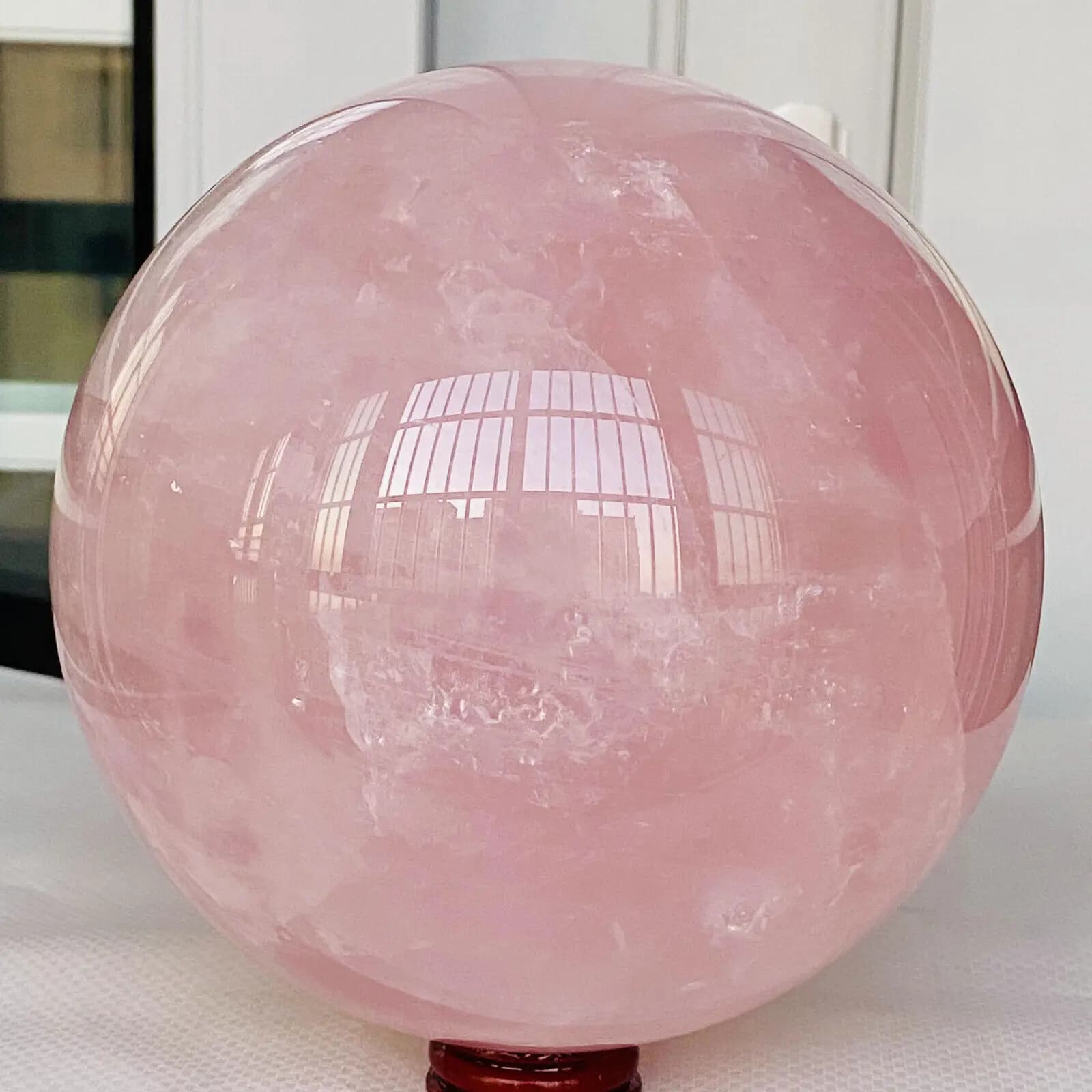 Sfera di cristallo sfera di quarzo rosa rosa naturale guarigione Reiki