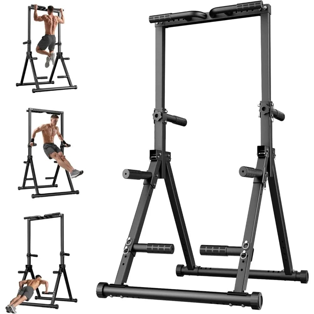 Foldable Pull Up Bar, Adjustable Strength Station, Multifunction Home Gym Equipment, Supports 480 LBS