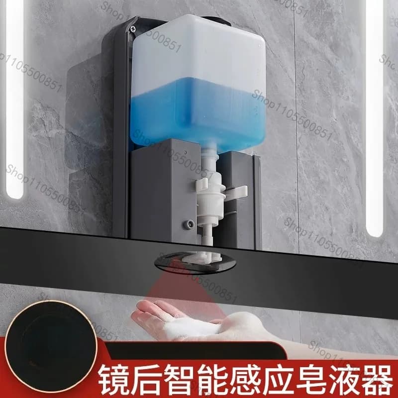 Hotel bathroom mirror cabinet hidden wall-mounted automatic foam washing mobile phone toilet mirror hidden sensor soap dispenser