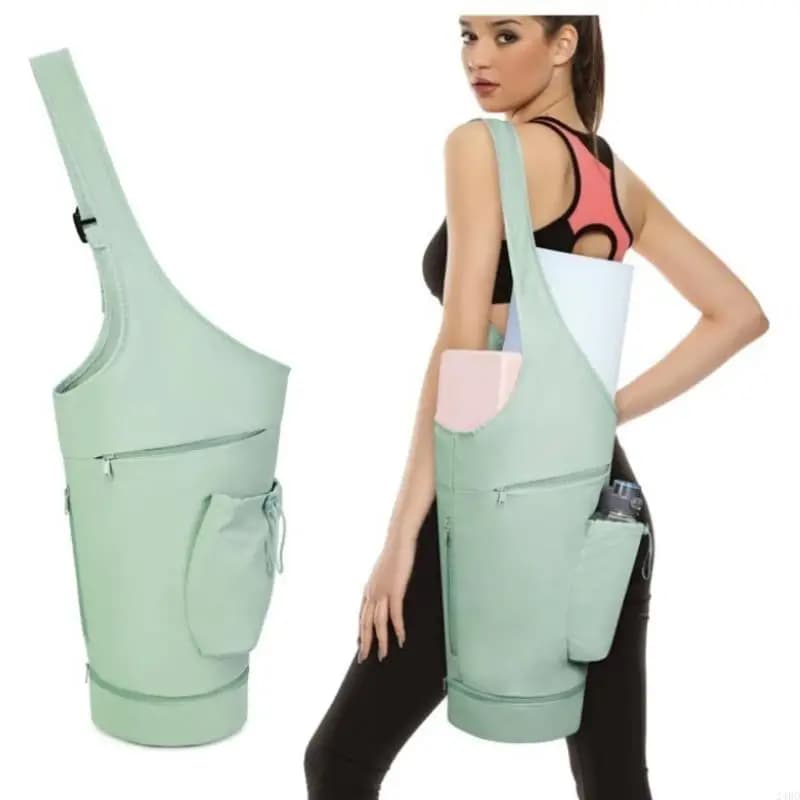 Borsa da trasporto multiuso per tappetino da yoga in poliestere con ampia apertura e comoda maniglia per palestra fitness classe
