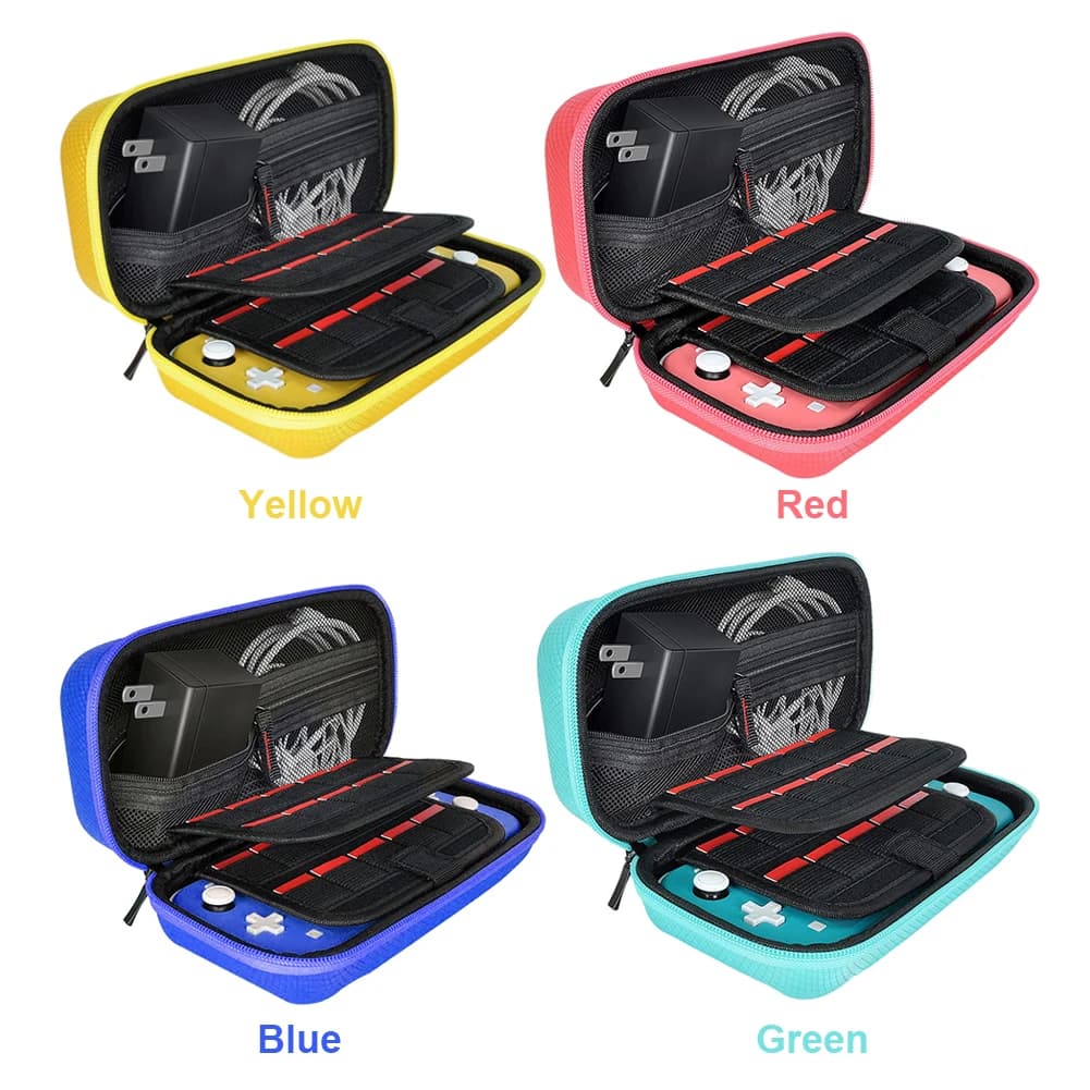 Valigia protettiva da viaggio Custodia rigida in nylon EVA Custodia rigida resistente ai graffi Doppio scomparto antipolvere per Switch Lite
