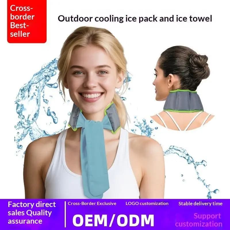 35*9cm Summer Neck Cooling Cold Sensation Ice Scarf Ice Pack Sports Headscarf Pet Ice Scarf New Reusable
