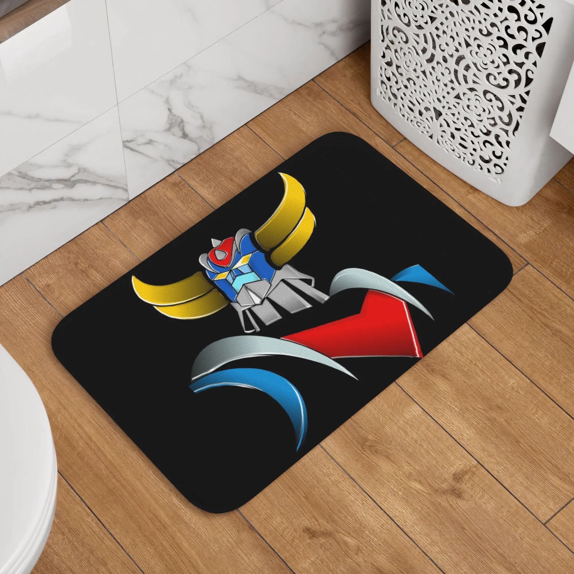 Goldorak Grendizer Custom Input Mats for Front Door, Souls UFO Robot Goldrake Outdoor Mats, Bathroom Mat, Kitchen, Toilet, Carpet