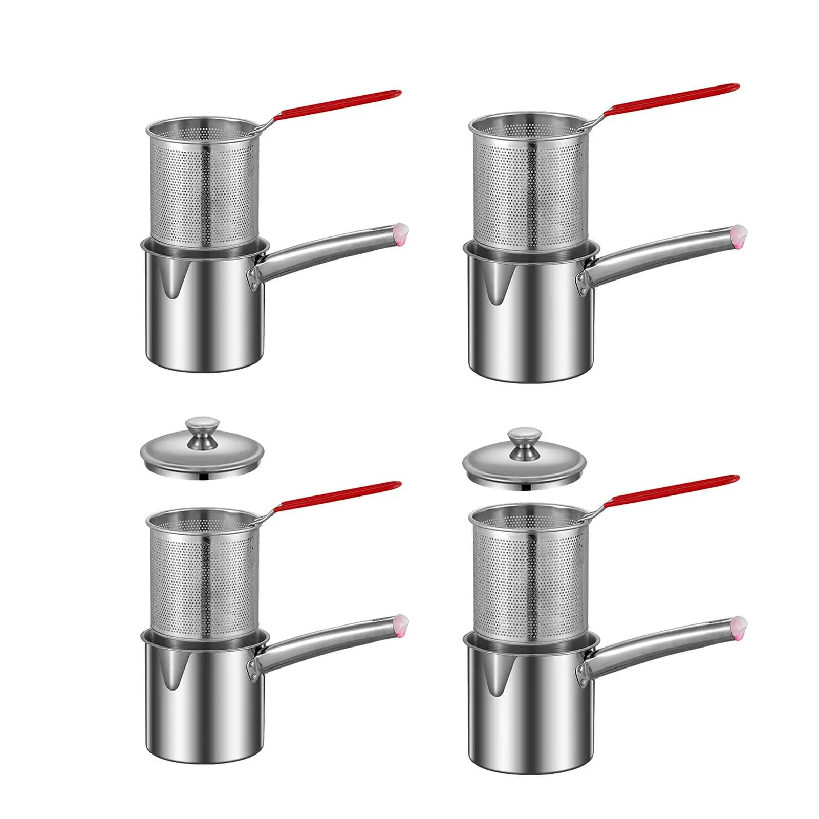 Deep Frying Pot made of stainless steel, Soup Pot, Cooking pan, Ideal for Dining Room, Camping, Picnic, Frying and Baking Oven