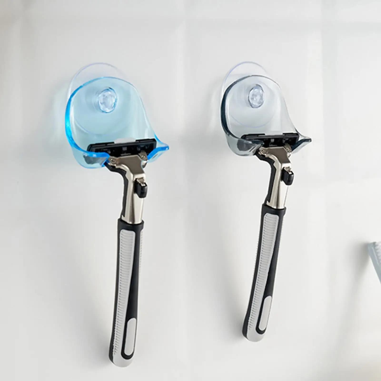 Supporto a ventosa per rasoio, resistente, riutilizzabile, gancio a ventosa per doccia, ganci per rasoio rimovibili e riutilizzabili per bagno e cucina