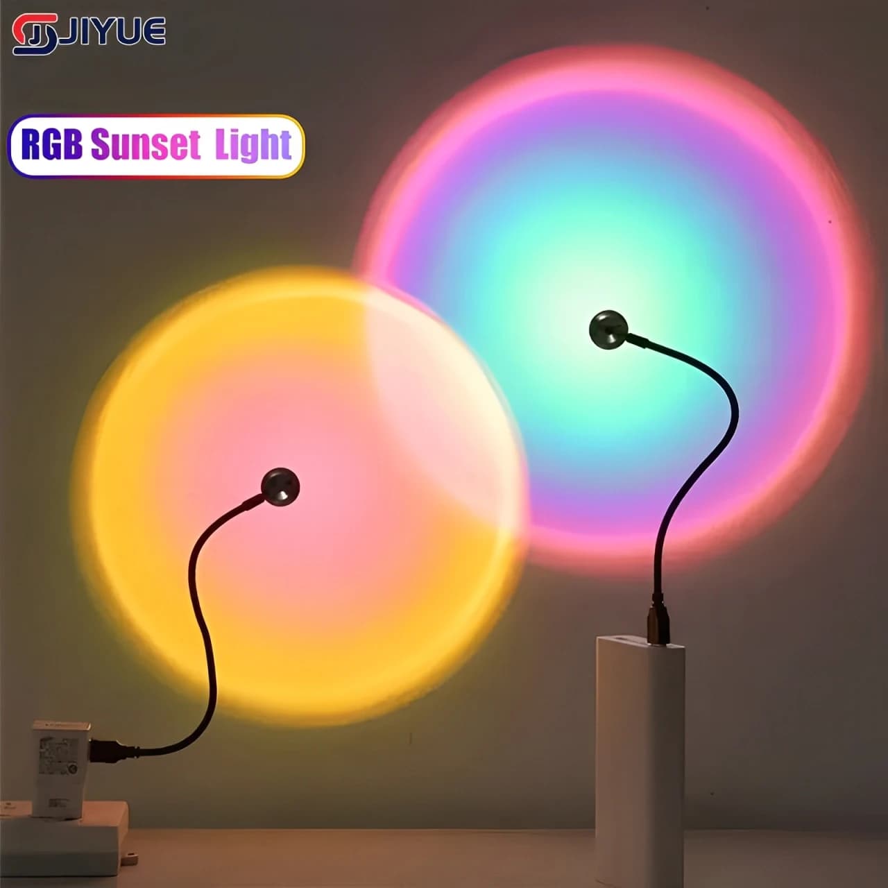 Mini USB ED Lampada da tramonto Luci notturne Proiettore USB Decorazione per feste di compleanno Luci d'atmosfera per la fotografia della parete del soggiorno della camera da letto