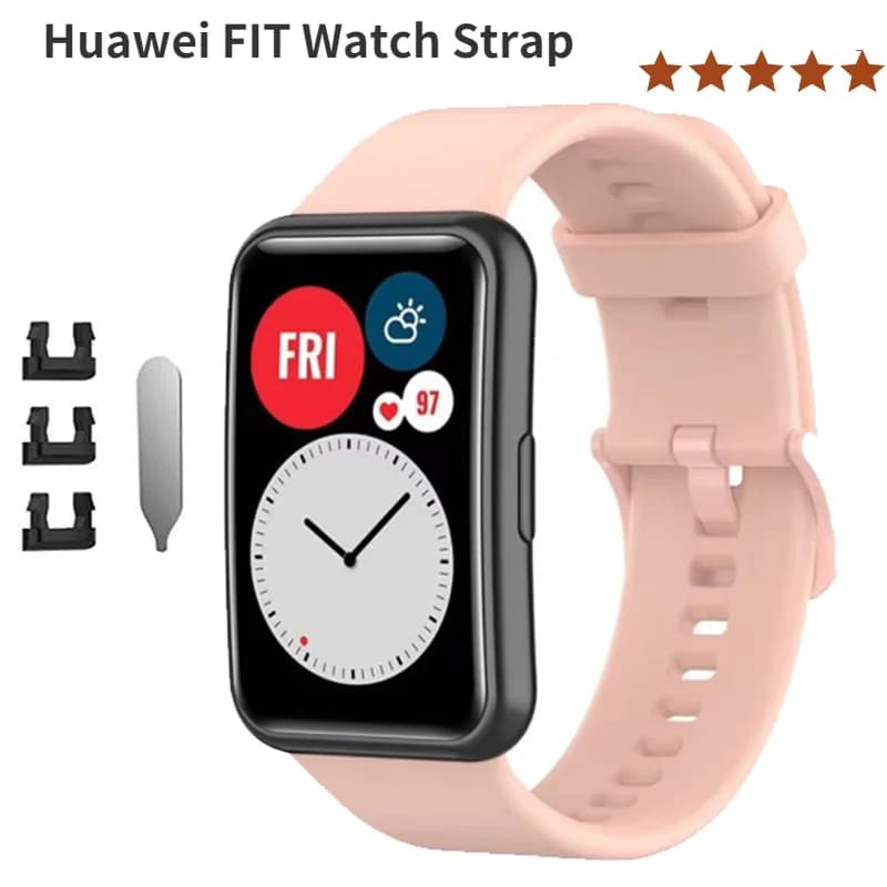 Cinturino per orologio in silicone per Huawei Watch Fit originale Smart Watch cinturino con fibbia tonale per Huawei Fit iWatch Soft Correa
