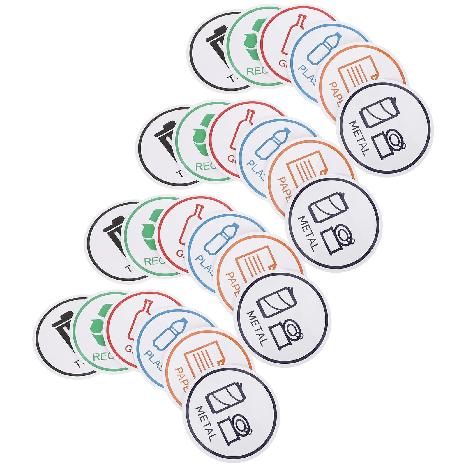 24Pcs Recycle Bin Labels Waterproof Trash Can Stickers Self Adhesive Garbage Sort Signs for Kitchen Home Office Outdoor Waste