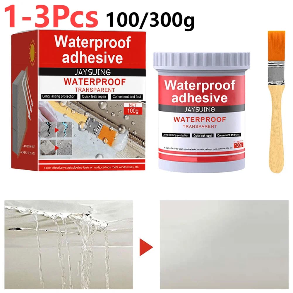 Forte agente impermeabile invisibile Agente anti-perdite con pennello Rivestimento sigillante trasparente Sigillante trasparente Strumenti di riparazione per WC