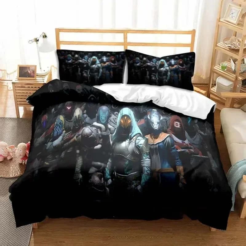 Set di Biancheria da Letto Stampata a Tema Destiny, Copripiumino, Federe, Set Completo per Letto Matrimoniale, Queen o King Size
