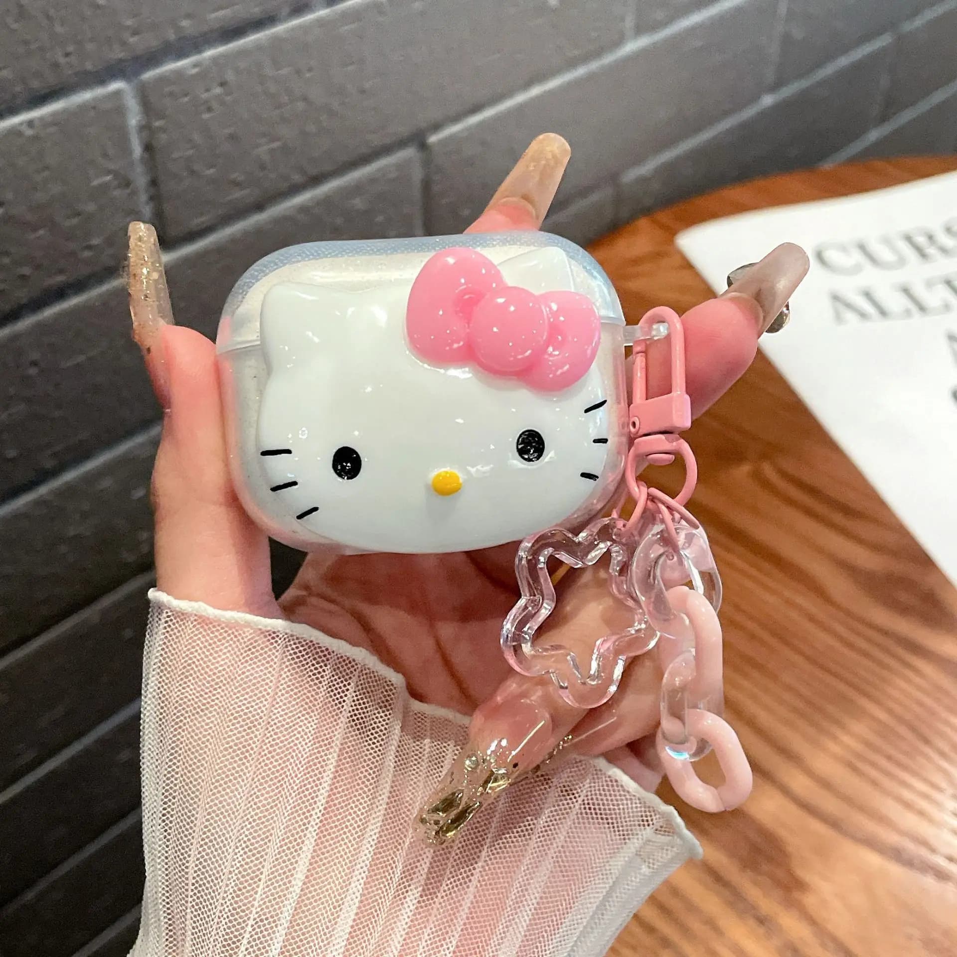 Protective Case Pink Carina Hello Kitty for AirPods 4, Carton Amateur Case for Airpods Pro2 Pro3 2 1 with Keyring