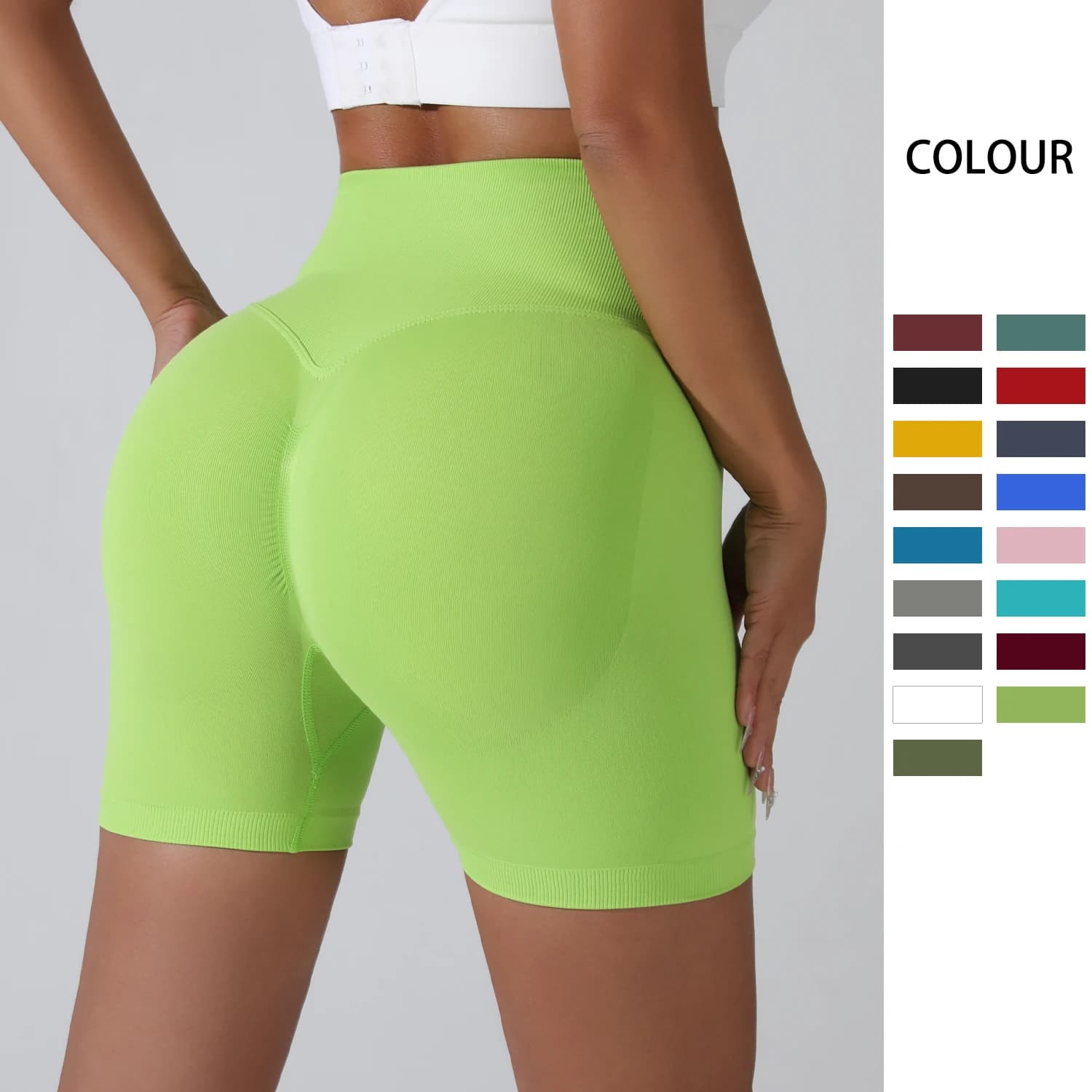 Pantaloncini da Yoga a Vita Alta Traspiranti da Donna per l'Estate, Leggings Corti da Corsa, Pantaloncini da Ciclismo, Allenamento, Palestra, Sport