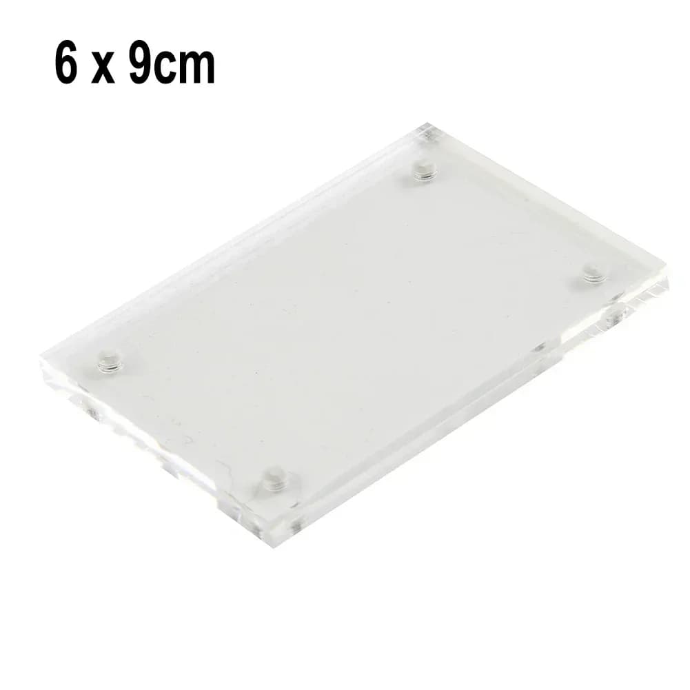 1 pz cornice per foto in acrilico trasparente porta carte per foto magnetica espositore per poster cornice per foto proteggere desktop da ufficio Orn
