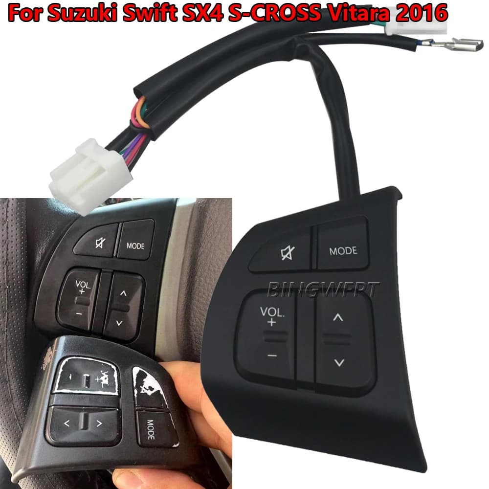 Car Interior Accessories For Suzuki Vitara 2016 2017 2018 Multifunction Steering Wheel Switch Audio Volume Button Radio Player