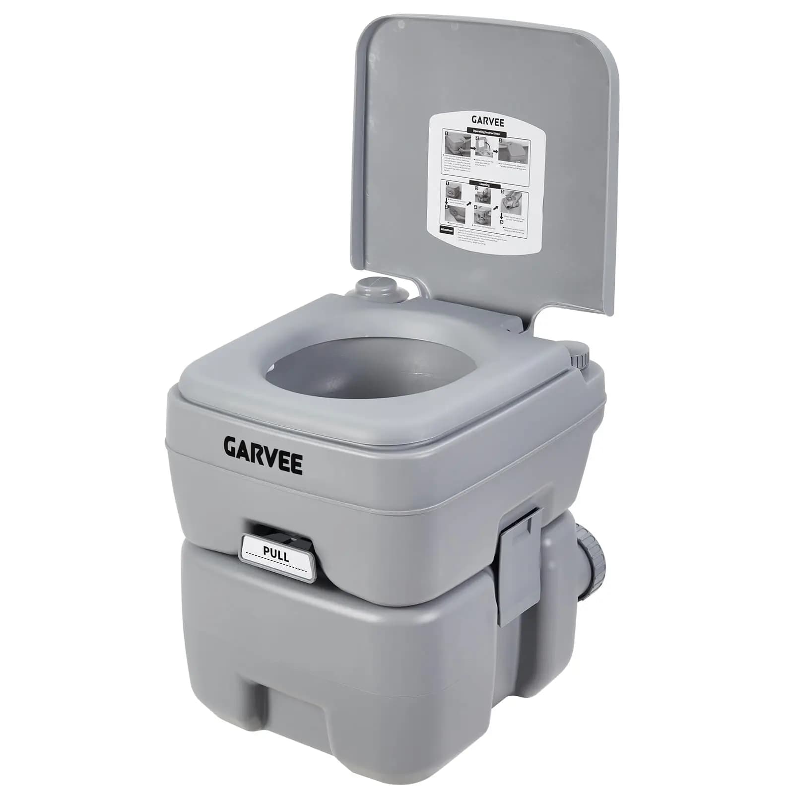 5.3 Gallon Portable Camping Toilet With Transport Bag, Double Exhaust Detachable Exhaust Tank For Motorhome, Boat, Truck, Travel